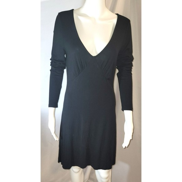 NWOT BP V-Neck Long Sleeve Black Mini Dress - Size M